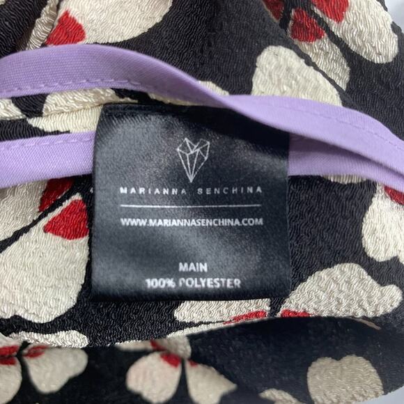 Marianna Senchina Sz S Avant Garde One Shoulder Floral Ruffle Dress Bling Strap - Picture 9 of 12